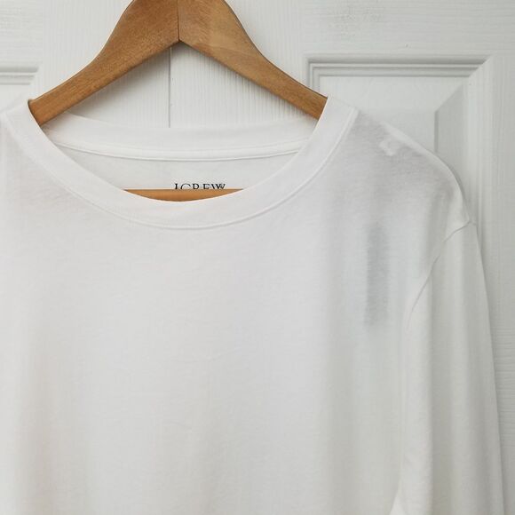 J. Crew Vintage Jersey Long Sleeve T-Shirt Womens Size L White NWT CC998 - Picture 2 of 6